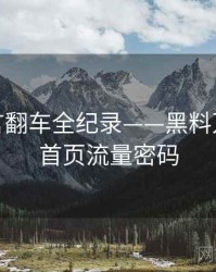 权威代言翻车全纪录——黑料万里长征首页流量密码