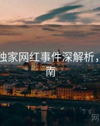 91黑料独家网红事件深解析，必看指南